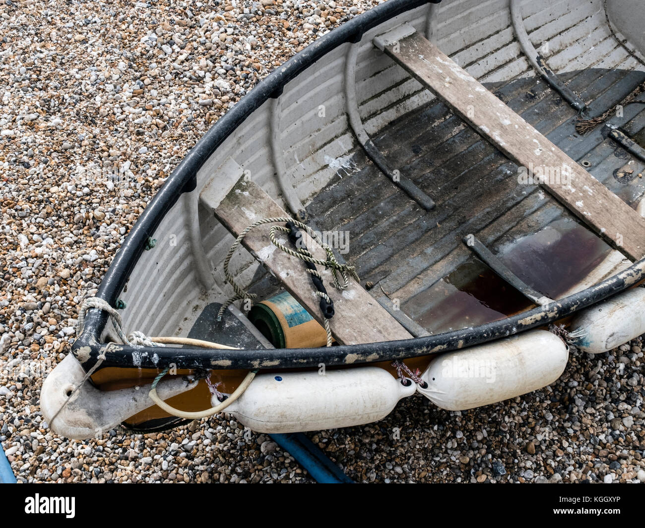 Bird's eye view of a old clinker boat Stock Photo