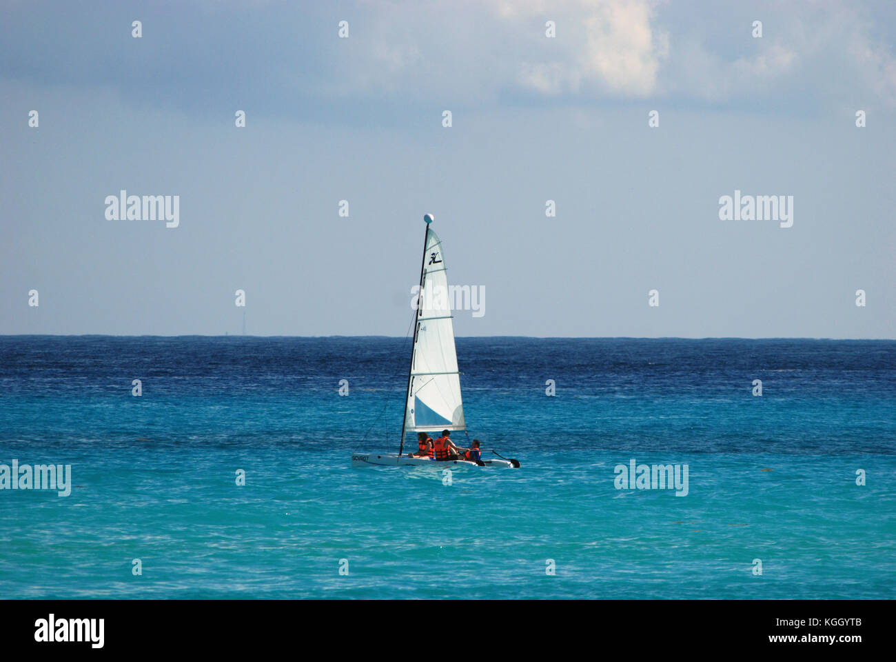 Sailing catamaran at a resort in Riviera Maya, Mexico Stock Photo Alamy