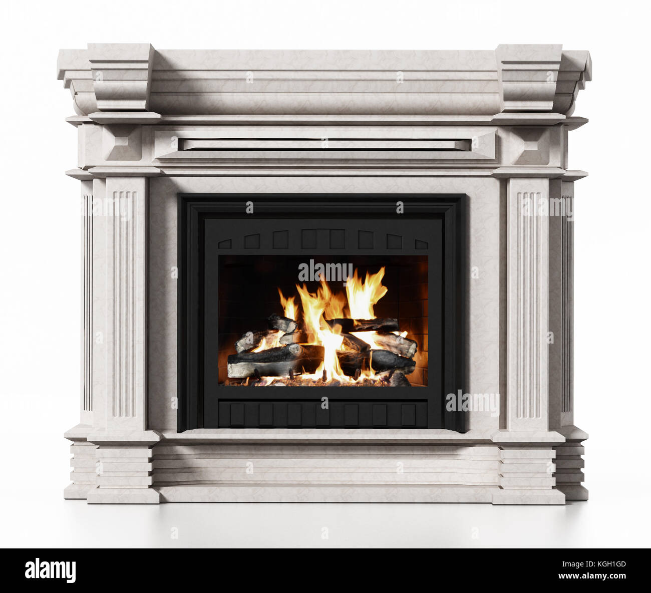 White fireplace hi-res stock photography and images - Alamy