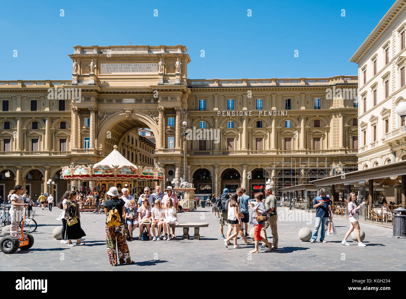 Square of the Republic in Florence Stock Photo Alamy
