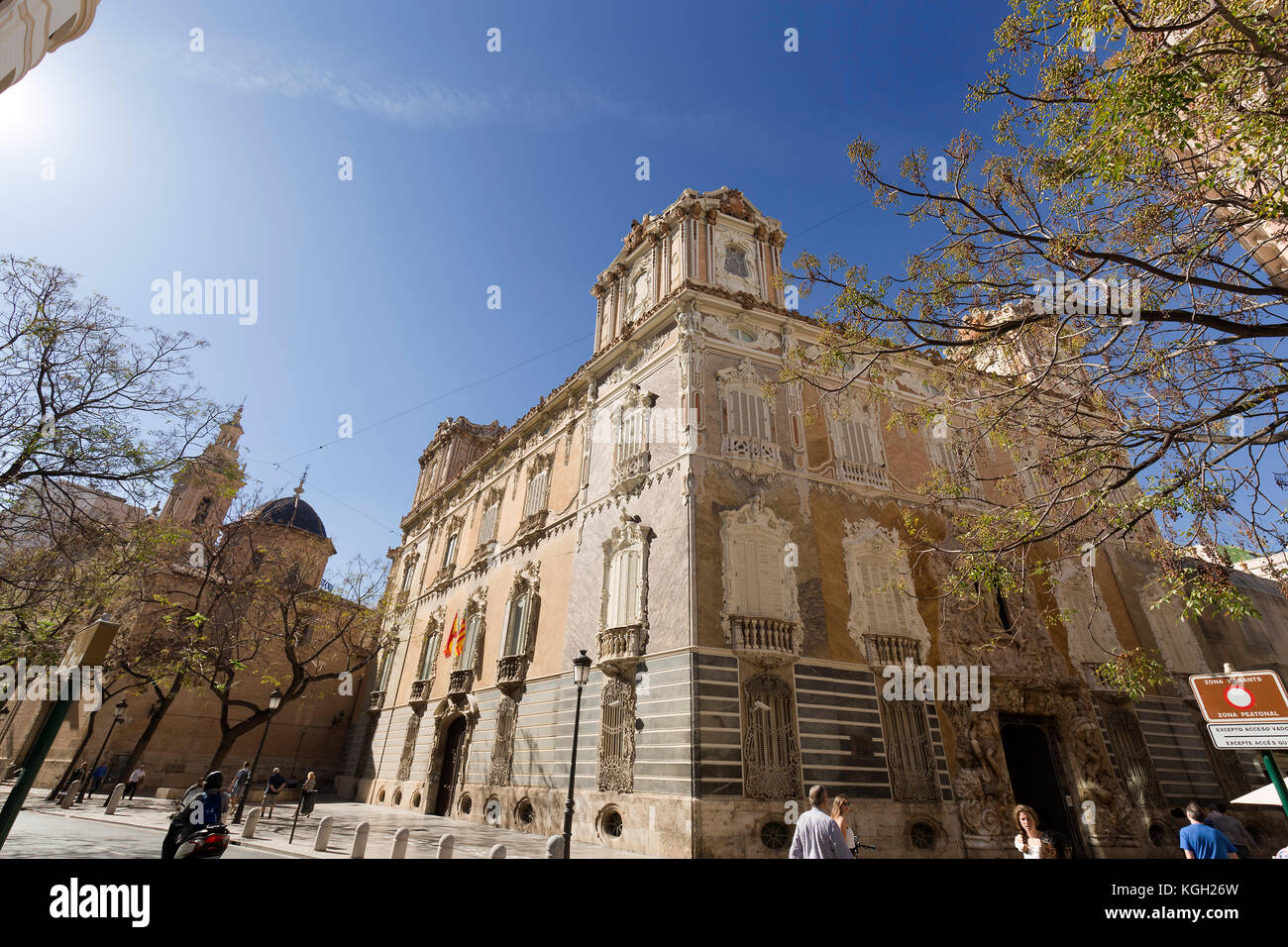 Valencia, Spain. October 25, 2017: The National Museum of Ceramics and Sumptuary Arts González Martí is located in the palace of the Marqués de Dos Ag Stock Photo