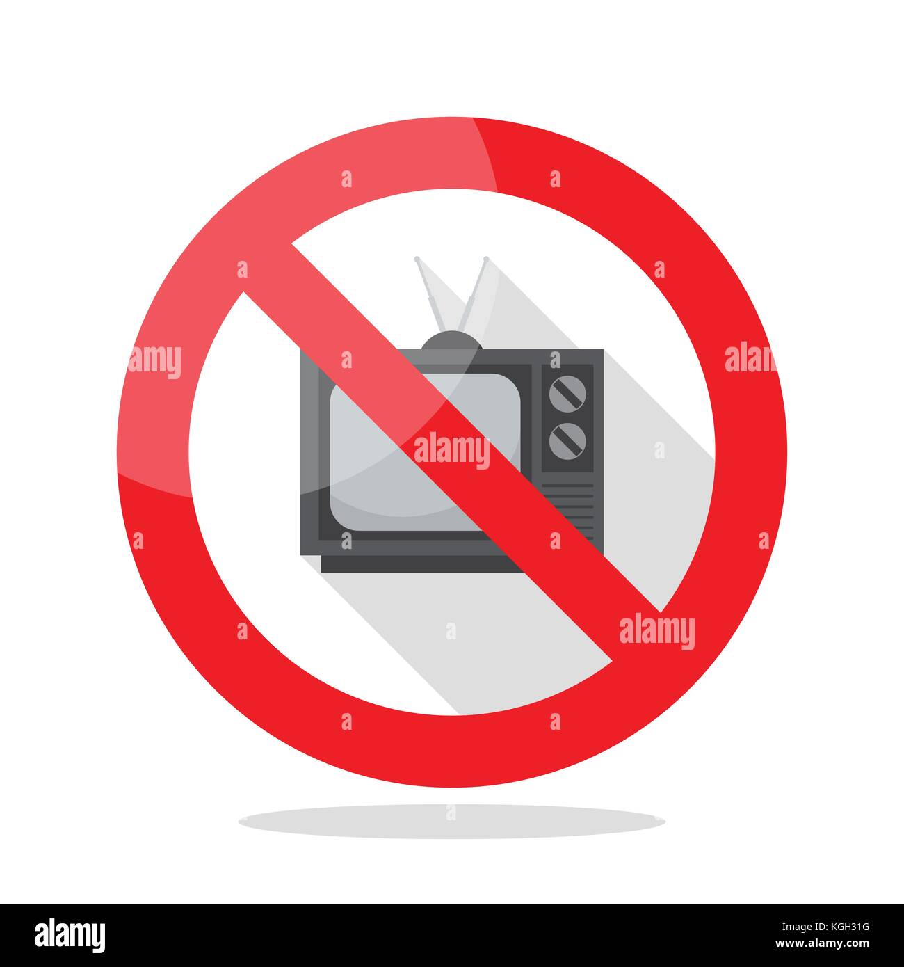 No television sign. Prohibited sign vector illustration Stock Vector