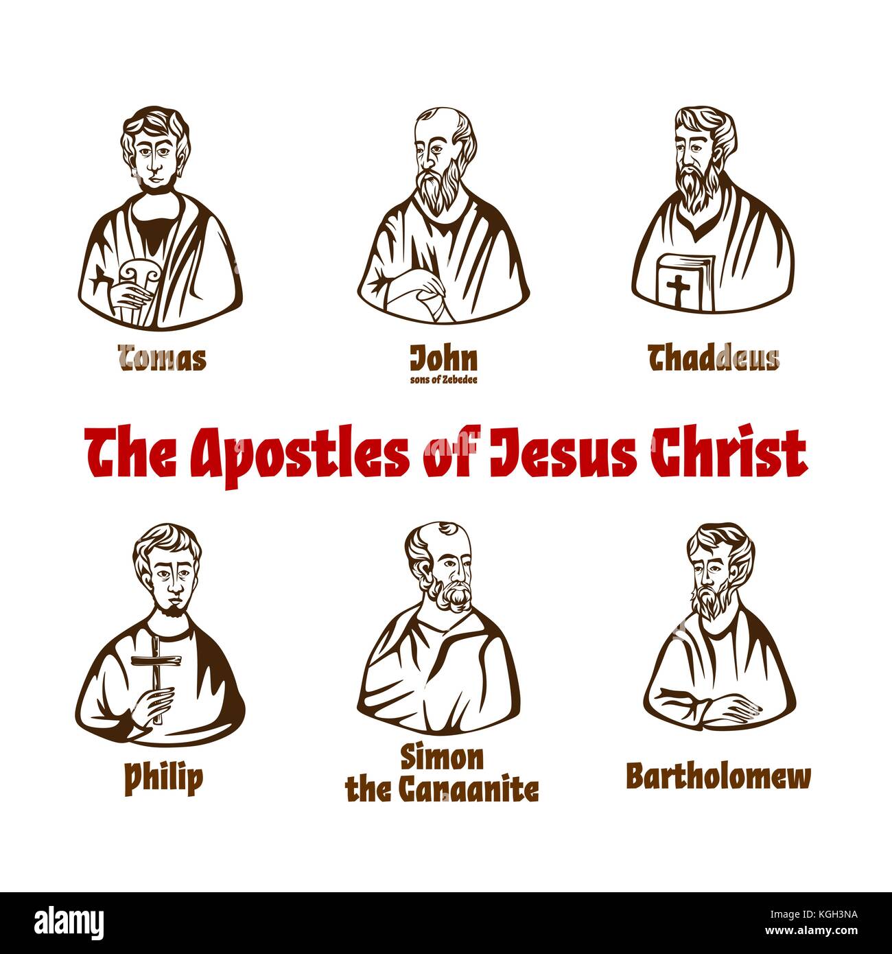 the-apostles-of-jesus-christ-stock-vector-image-art-alamy