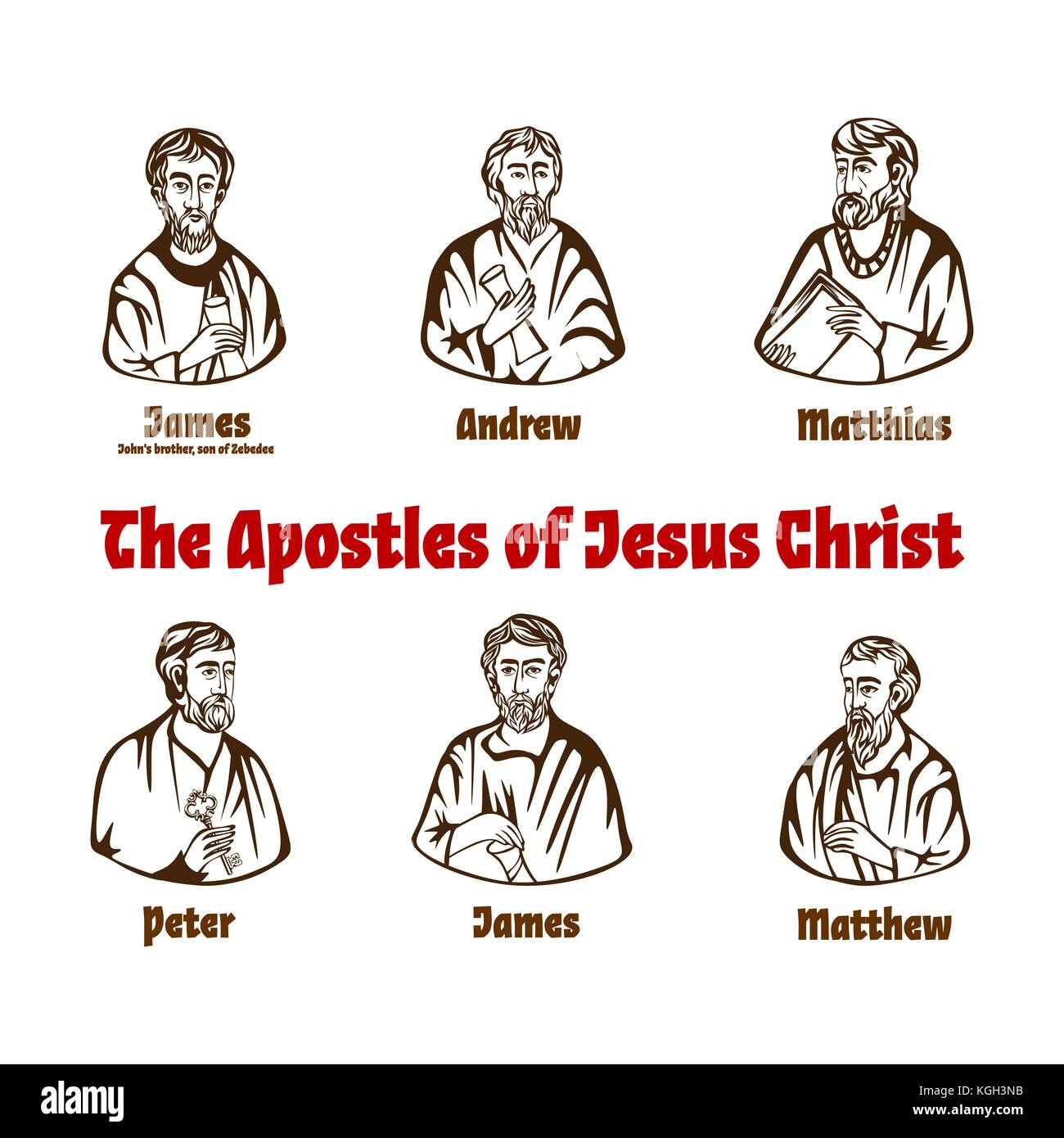 The Apostles of Jesus Christ Stock Vector