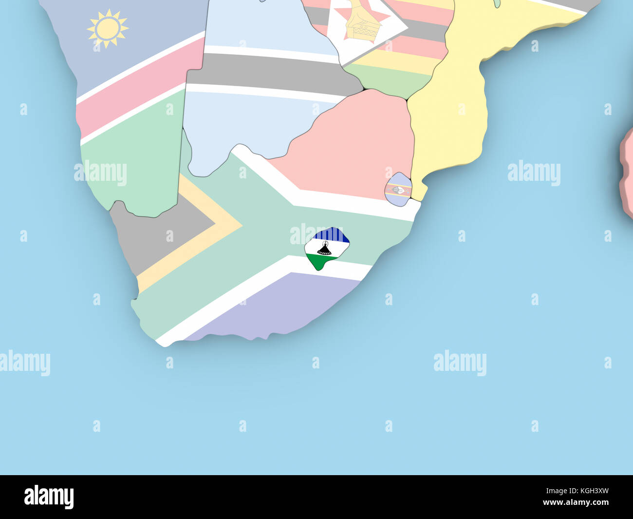 Democratic Republic of Congo with embedded flag. 3D illustration Stock ...