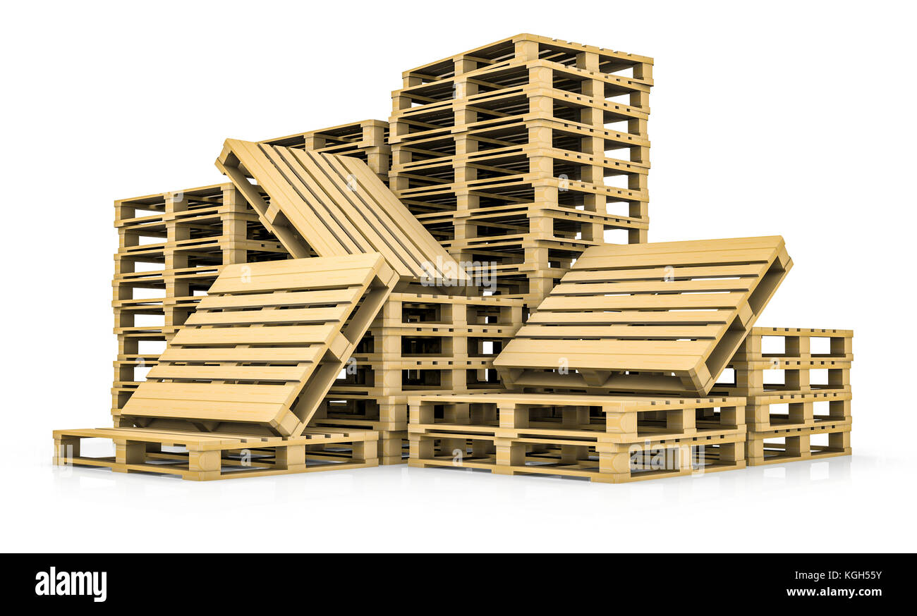 Stack of wooden pallets Stock Photo Alamy