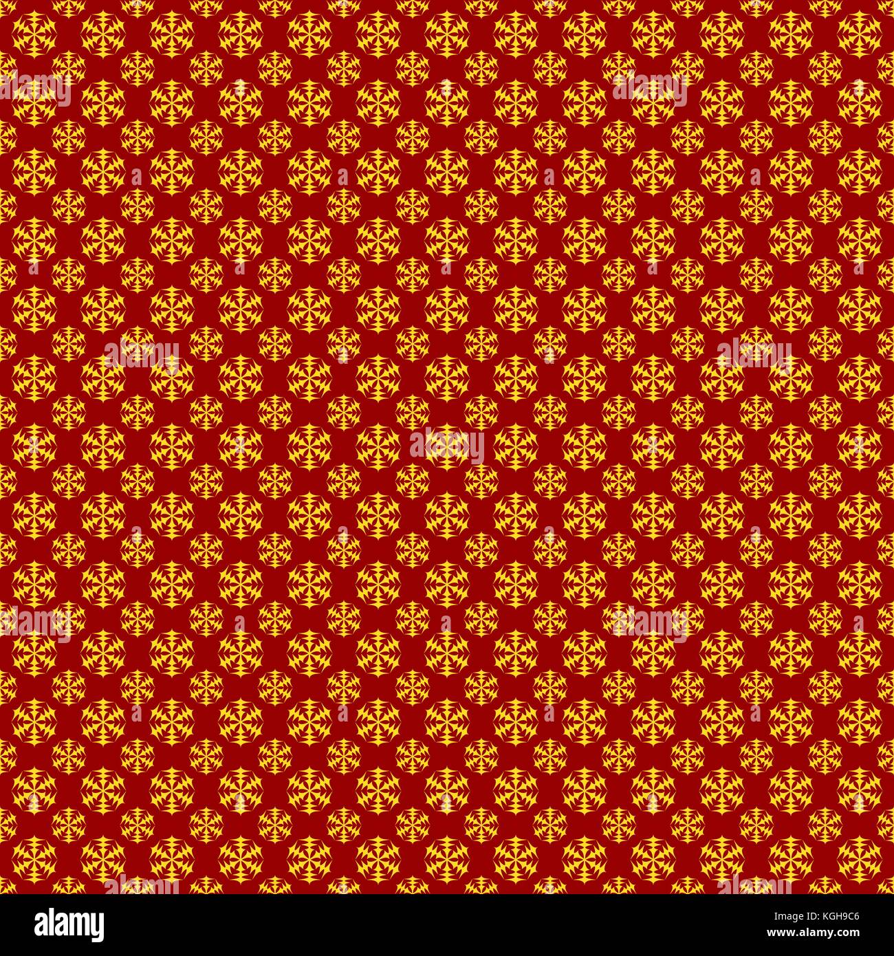 Seamless geometric snowflake pattern wallpaper - vector Christmas decoration background design Stock Vector