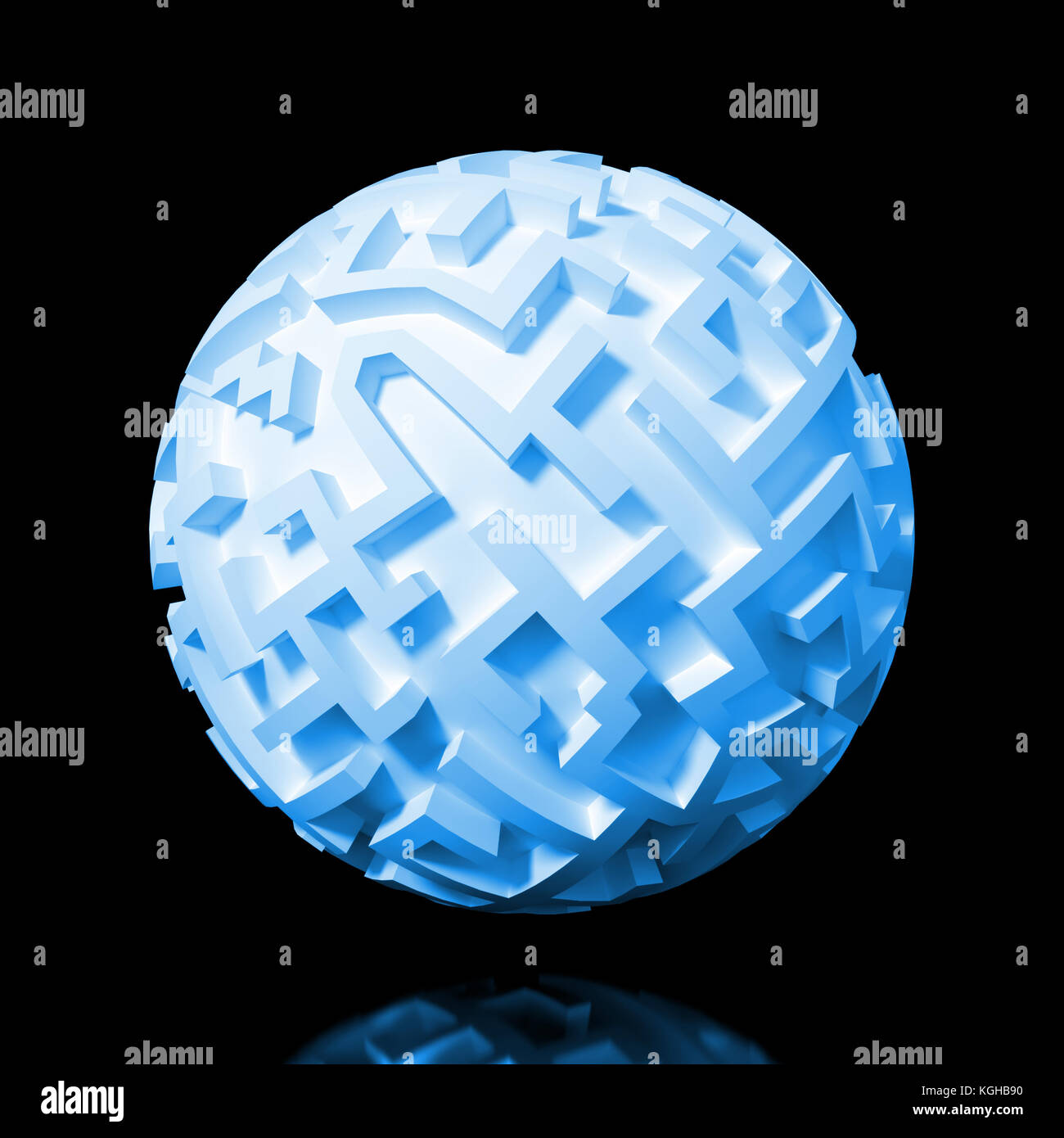 labyrinth planet - endless maze with spherical shape 3d