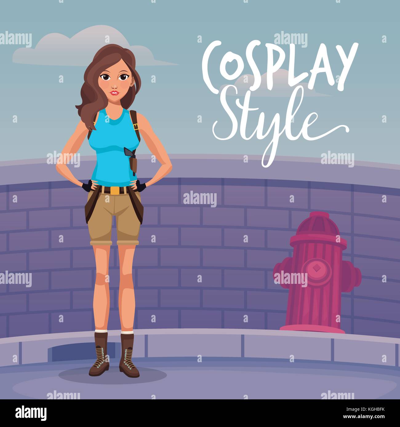Woman cosplay style Stock Vector Image & Art - Alamy