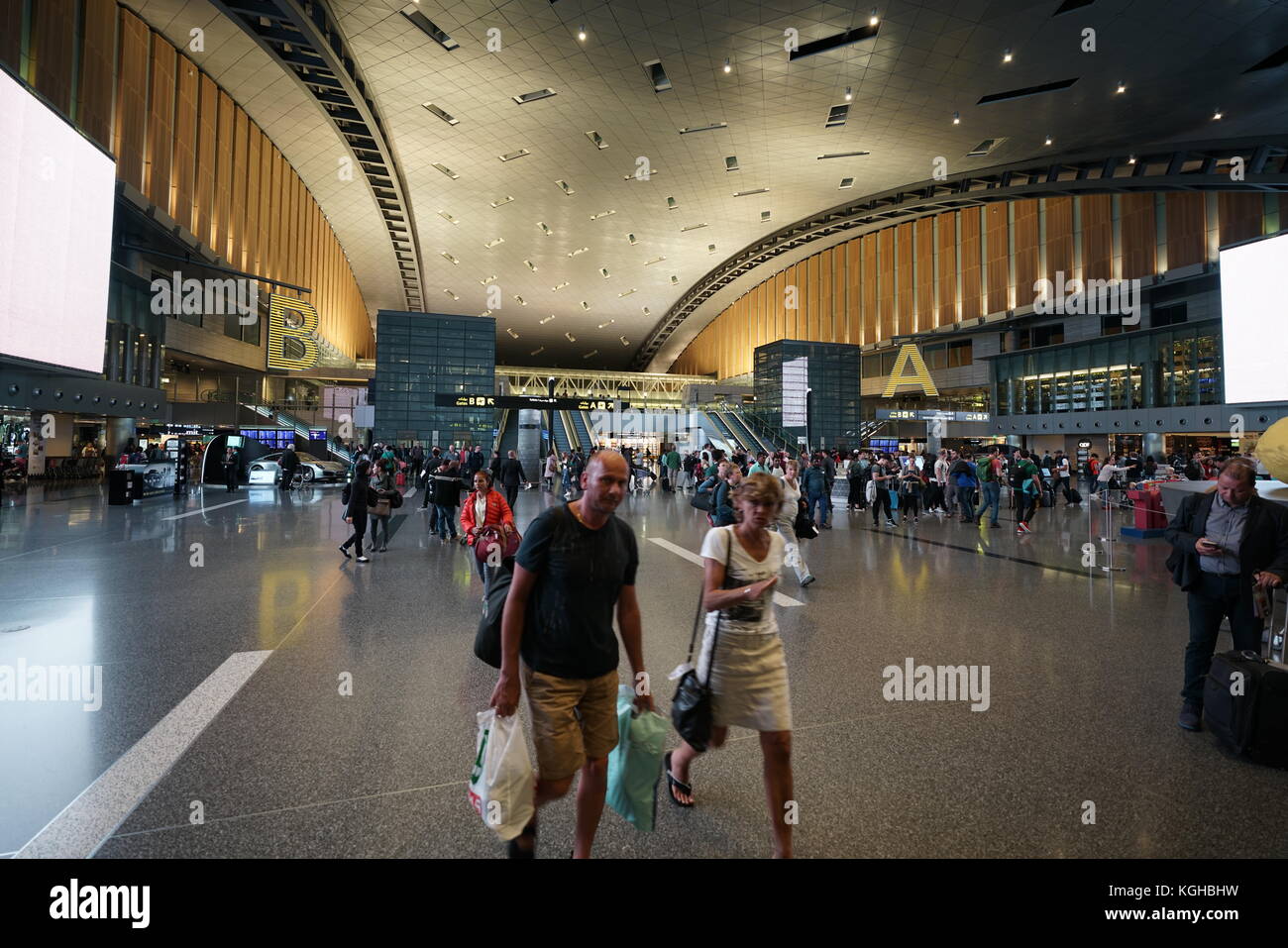 Hamad International Airport Doha Qatar Terminal Interior Leading Stock Photo Alamy
