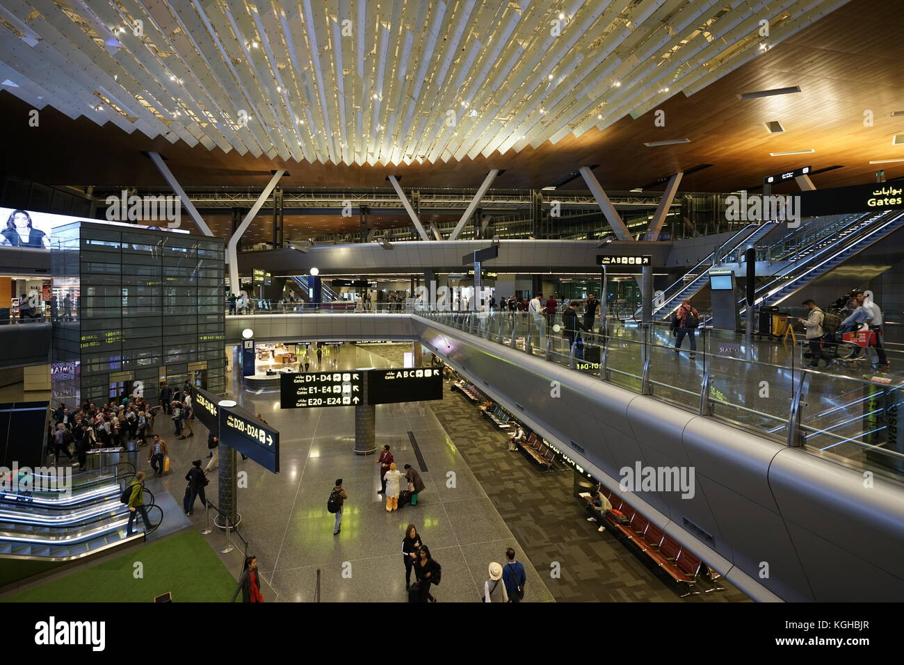 Louis Vuitton luxury store and lounge within Hamad International Airport in  Doha, Qatar, with an Orchard with sustainable Green Concourse Stock Photo -  Alamy