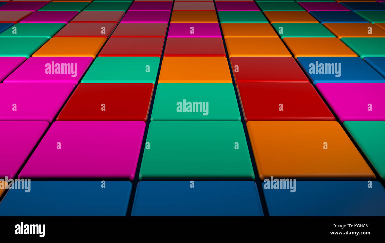 Colorful square shape lighting of disco dance floor Stock Photo Alamy