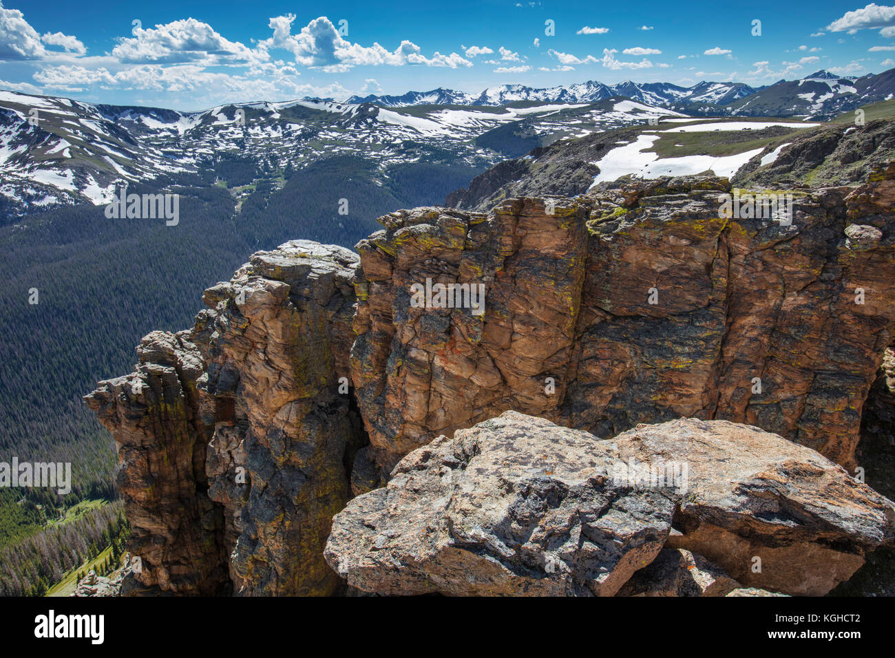 Exposed Strata, Rocky Mountain National Park, Colorado Stock Photo
