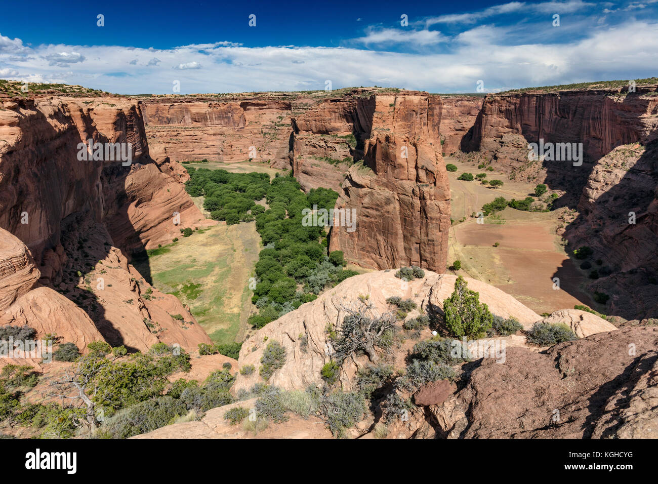 Sandstone Cliffs - Canyon de Chelly National Monument, Arizona Stock Photo