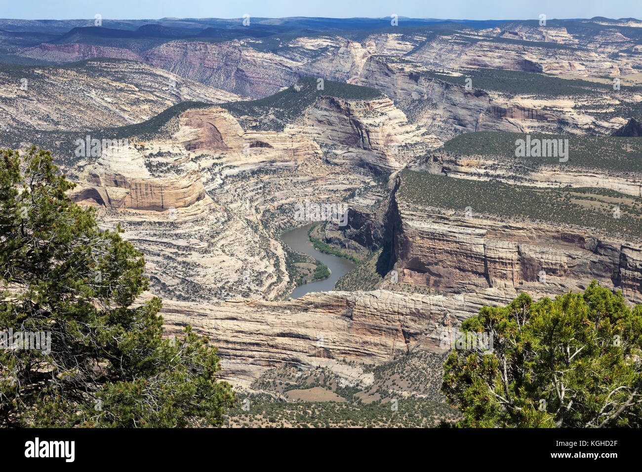 Yampa River Cutting through Geology of Dinosaur National Monument, Colorado Stock Photo