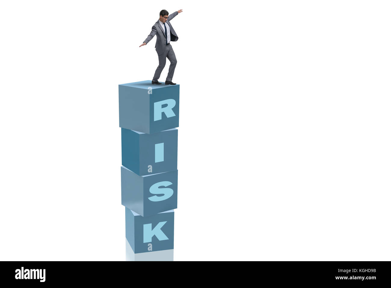Businessman in risk and reward business concept Stock Photo - Alamy