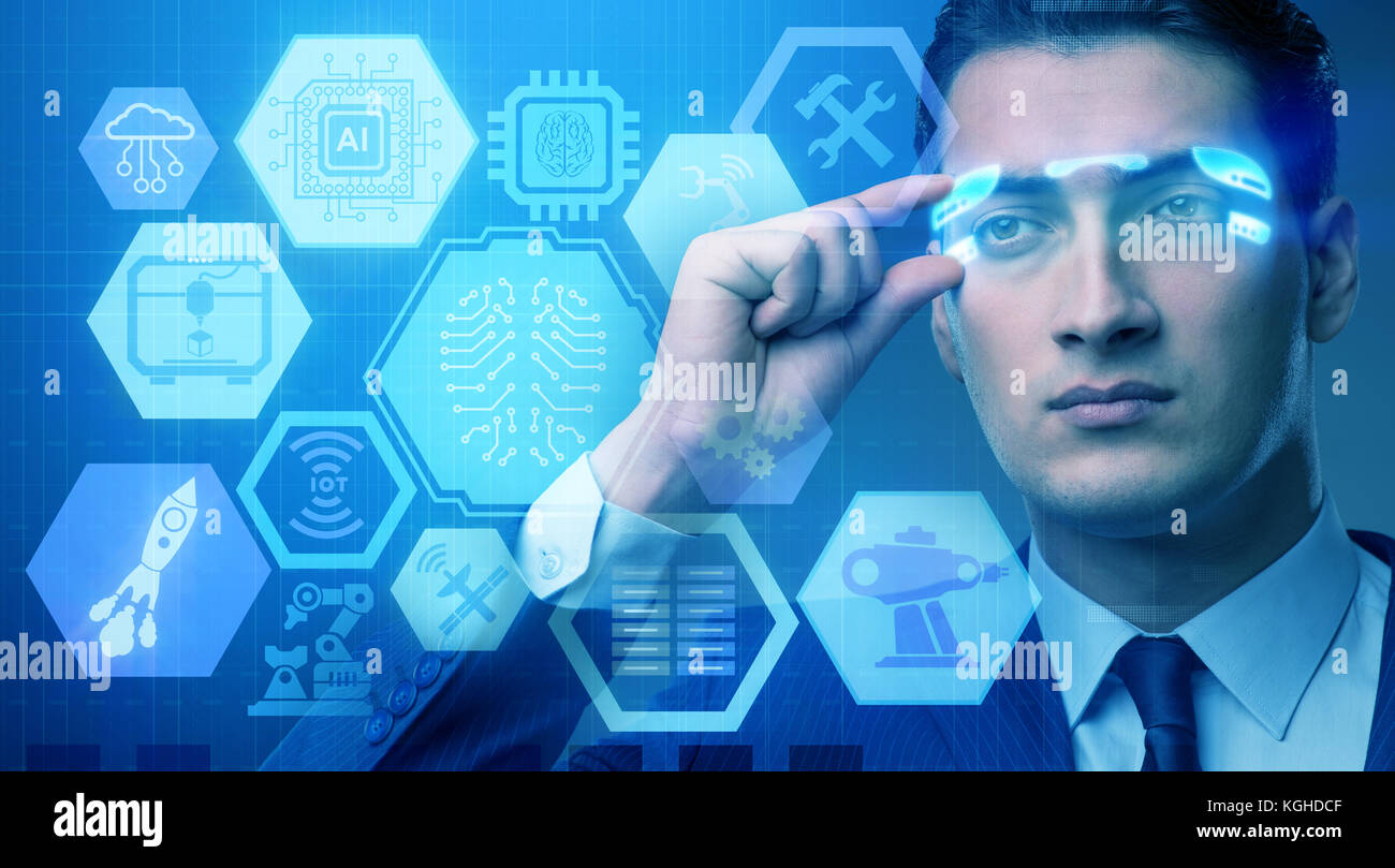 Artificial intelligence concept with businessman Stock Photo - Alamy