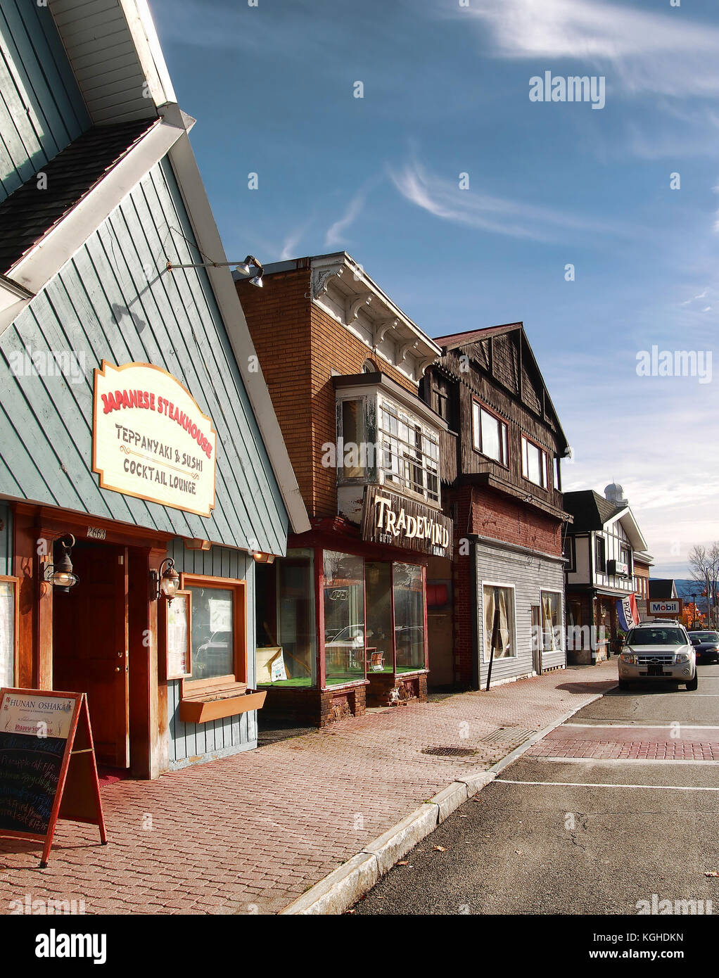 Lake Placid, New York, USA. November 4, 2017. View of Main Street in