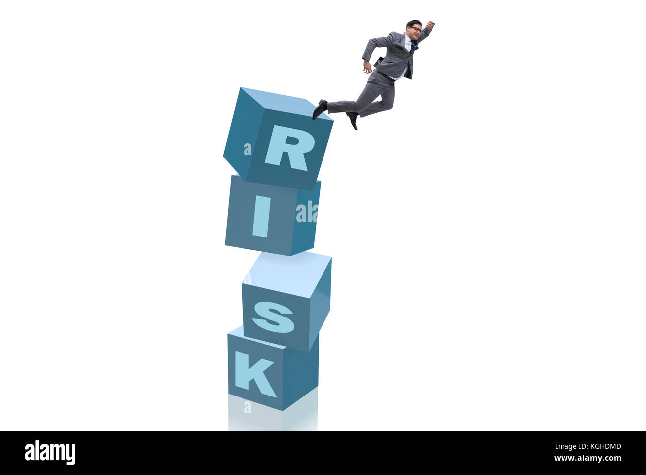 Businessman in risk and reward business concept Stock Photo - Alamy
