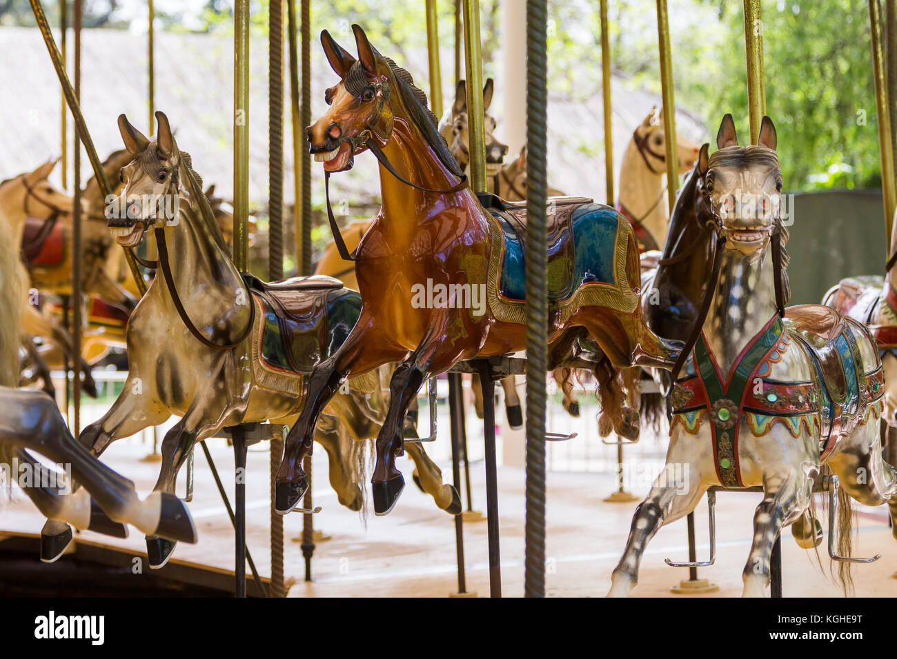 A horse merry go round ( or Carousel) Stock Photo