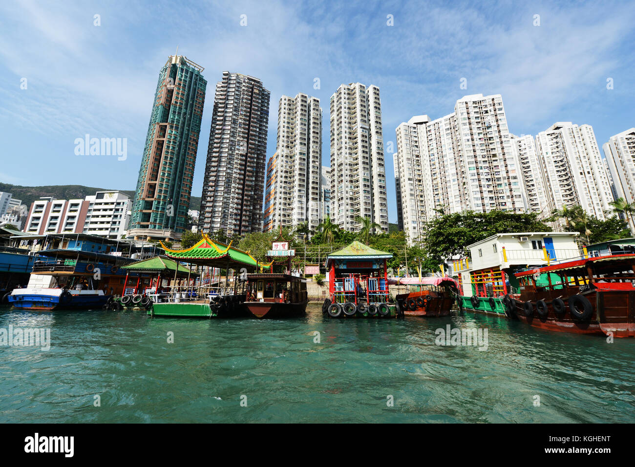 Aberdeen harbour in Hong Kong. Stock Photo