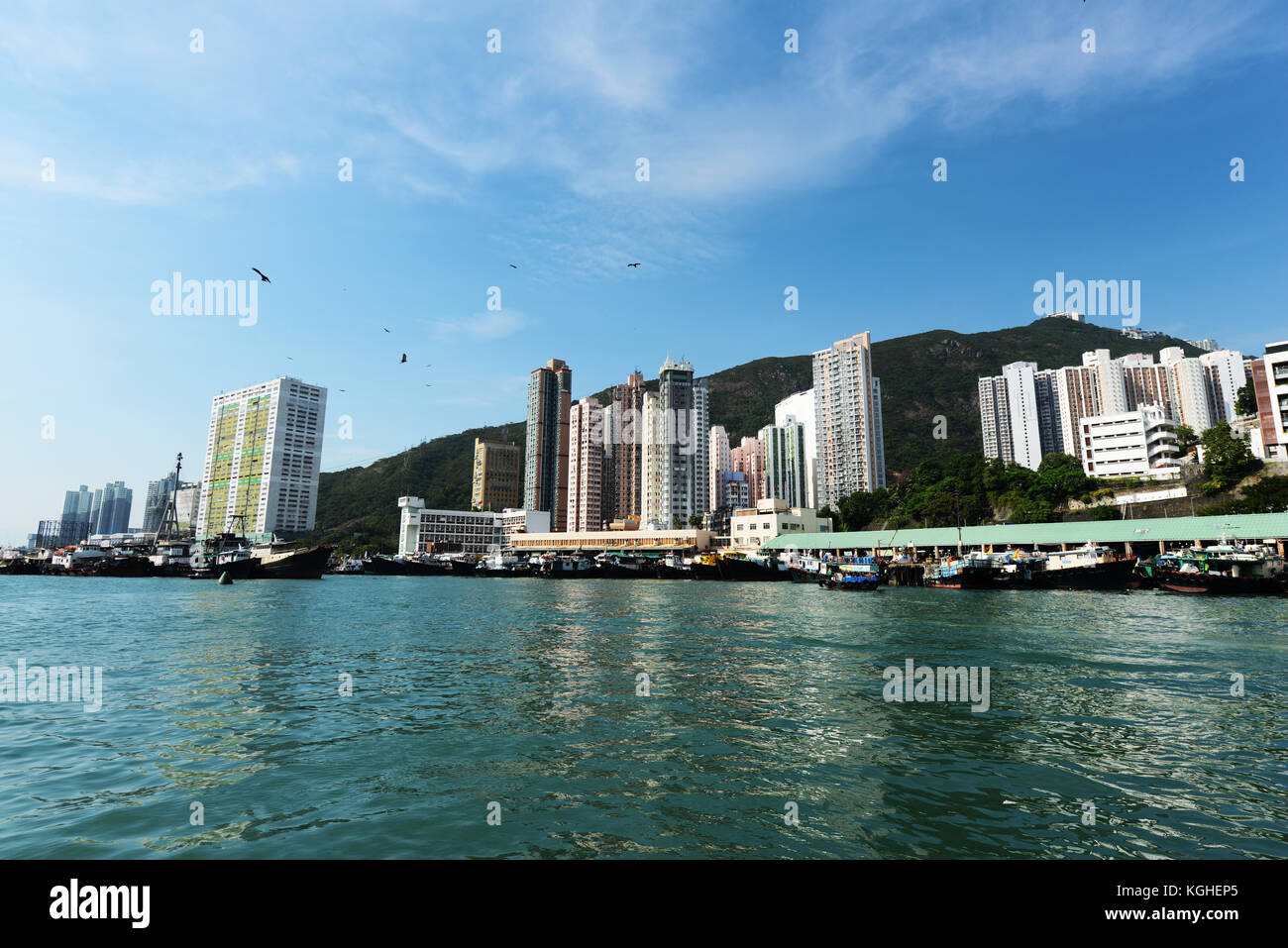 Aberdeen harbour in Hong Kong. Stock Photo