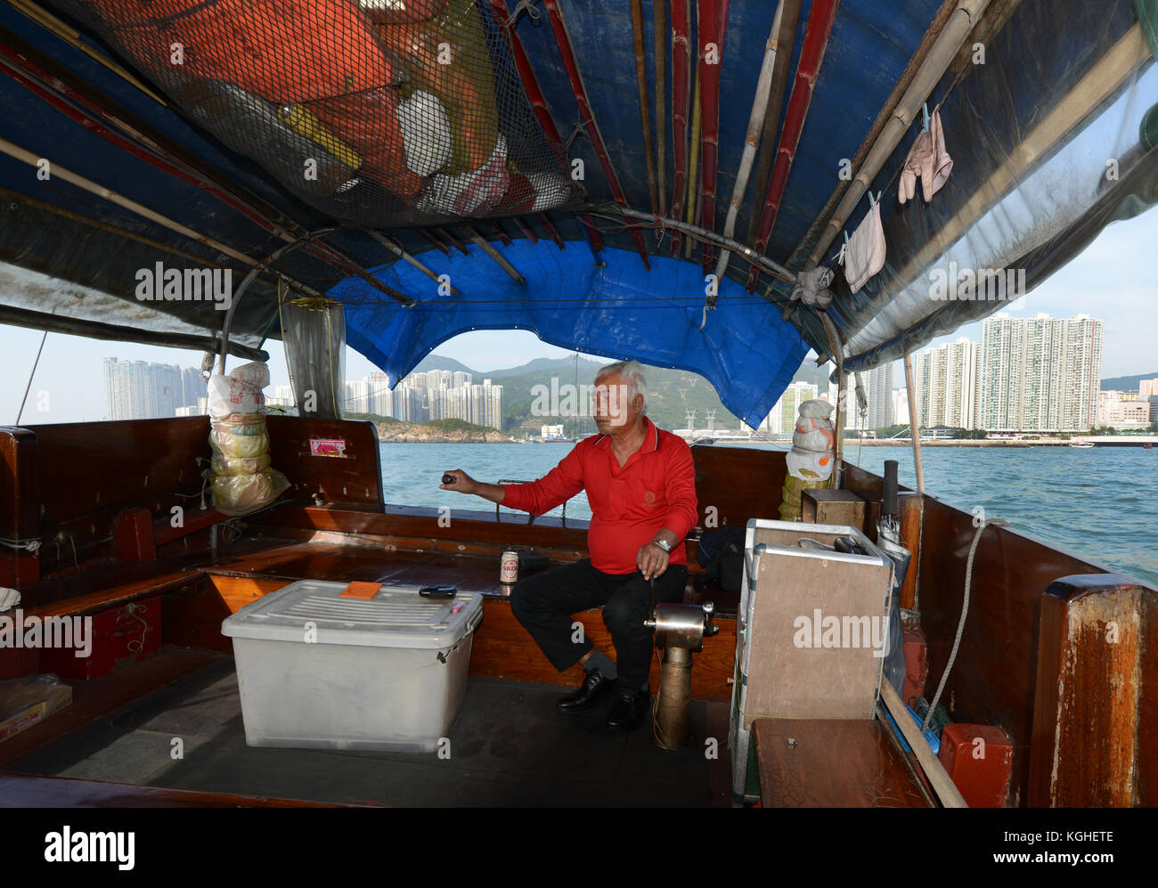 On a Junk boat from Aberdeen to Sok Kwu Wan. Stock Photo
