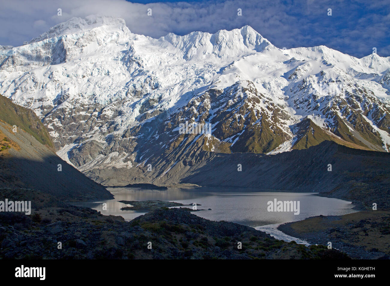 Mueller Lake and Mt Sefton Stock Photo