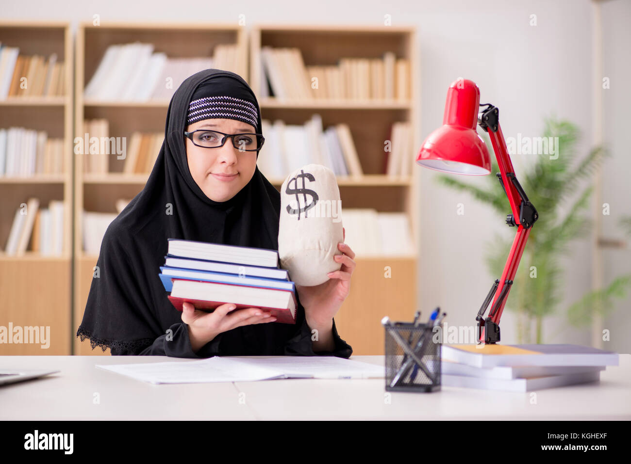Muslim girl in hijab studying preparing for exams Stock Photo - Alamy