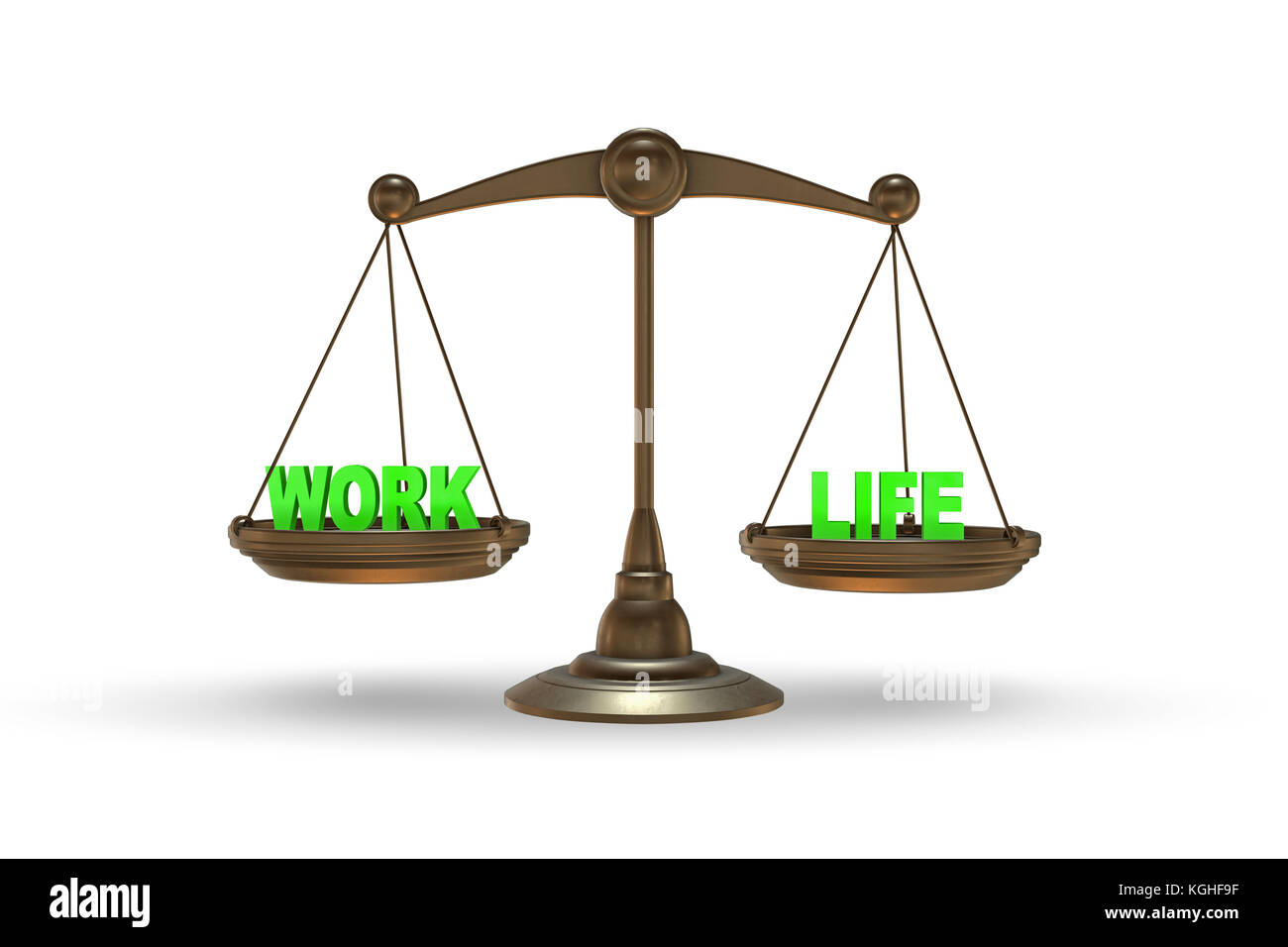 Scales in work and life concept- 3d rendering Stock Photo - Alamy