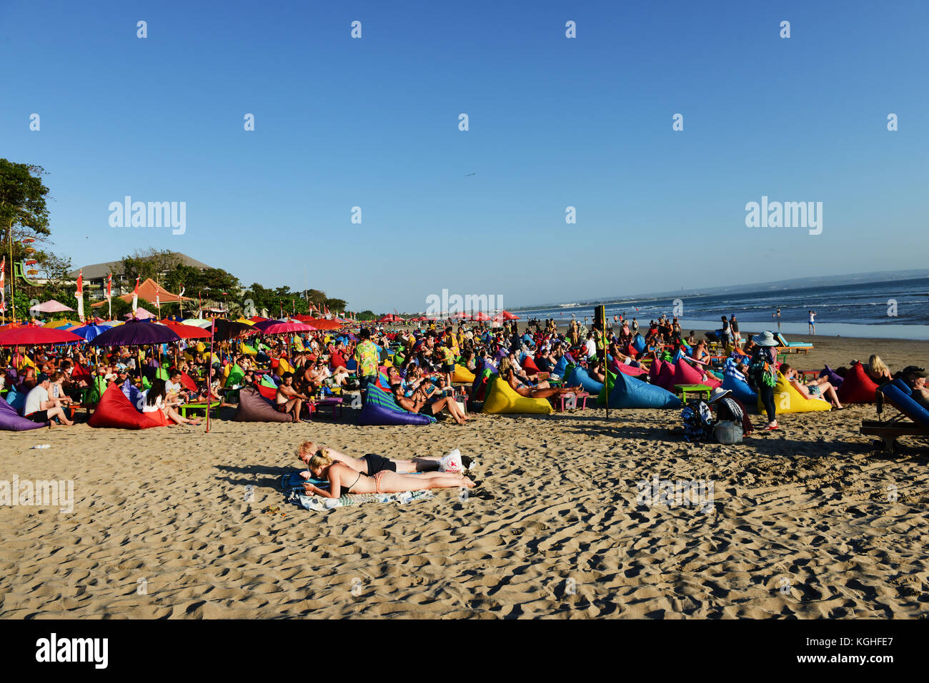 The popular la plancha cafe/bar and restaurant on Seminyak beach, Bali  Stock Photo - Alamy