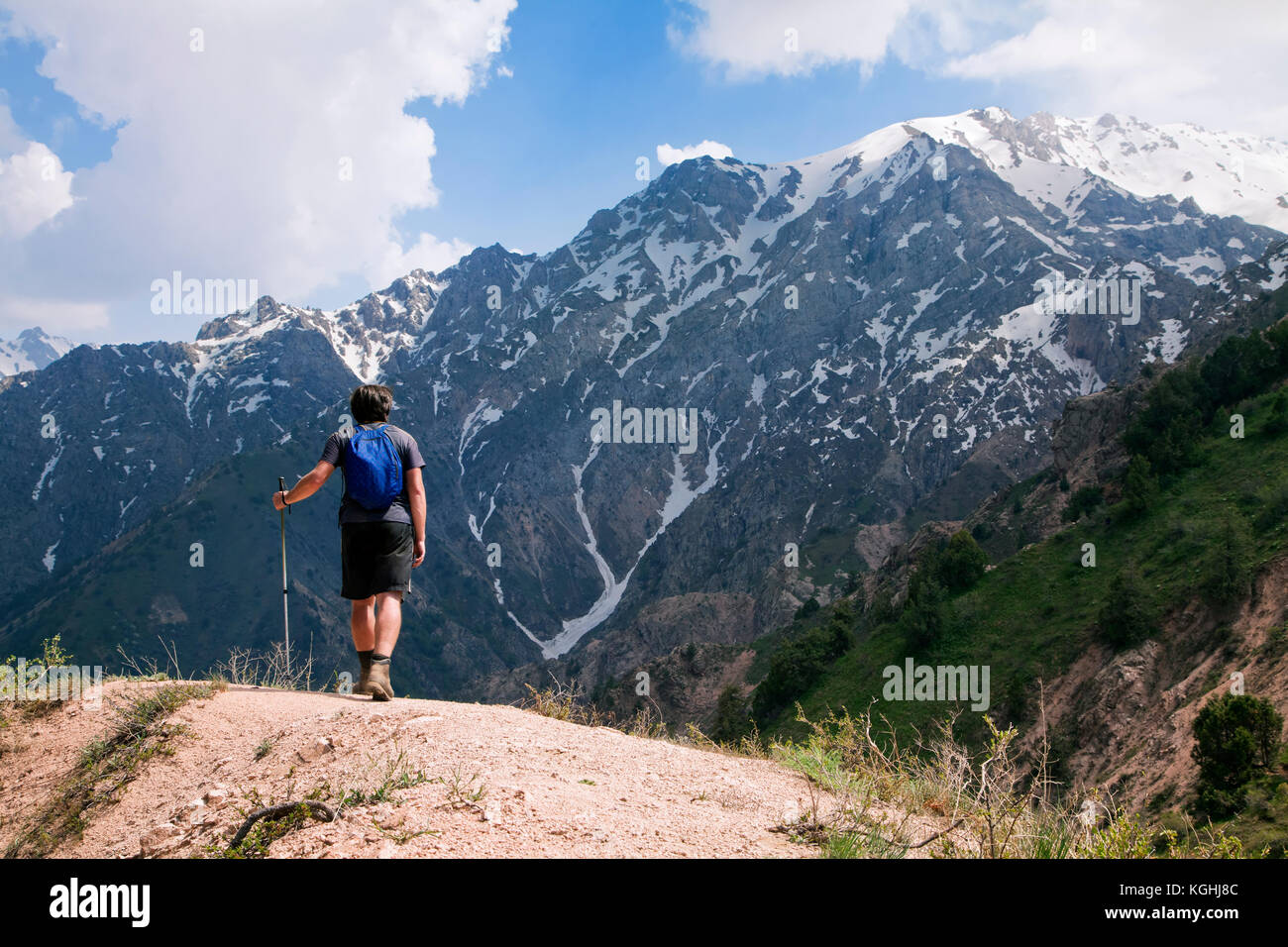 Young man hiker in tourist hi-res stock photography and images - Alamy