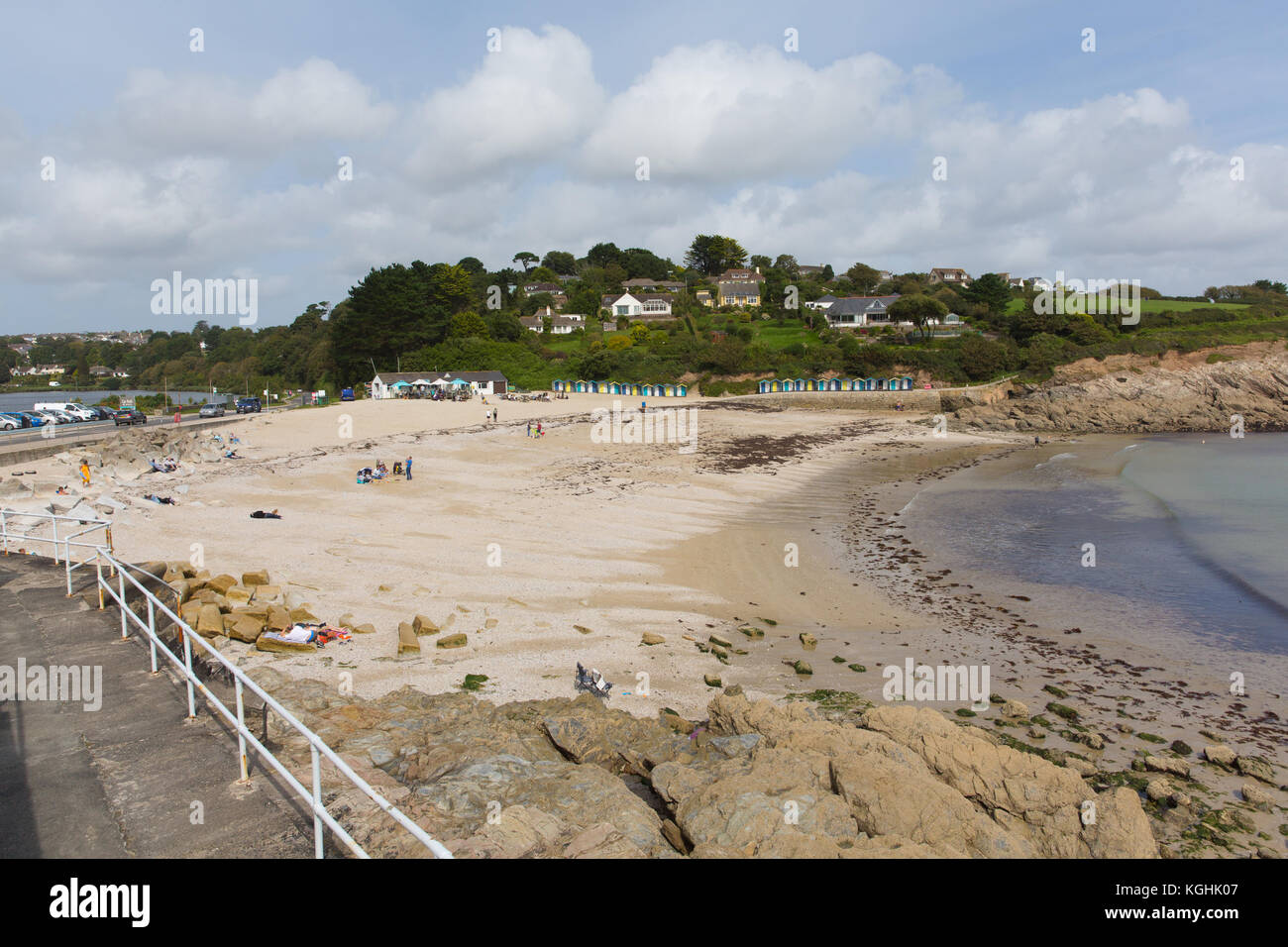 Swanpool beach Falmouth Cornwall England UK located between Maenporth