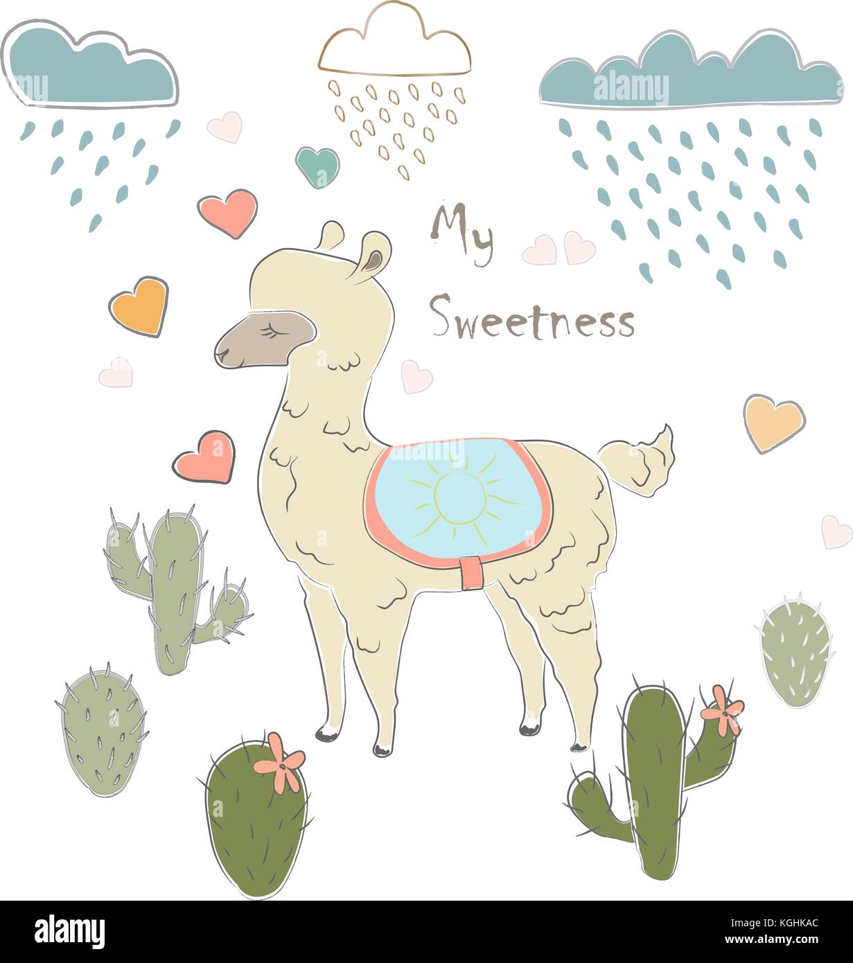 Cute Alpaca. Vector Illustration Stock Vector Image & Art - Alamy