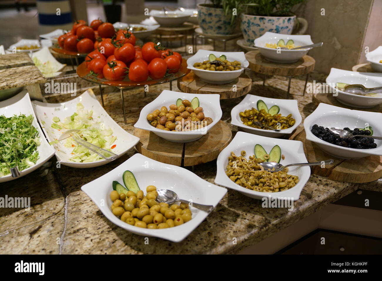 Olives buffet with vegetables Stock Photo Alamy
