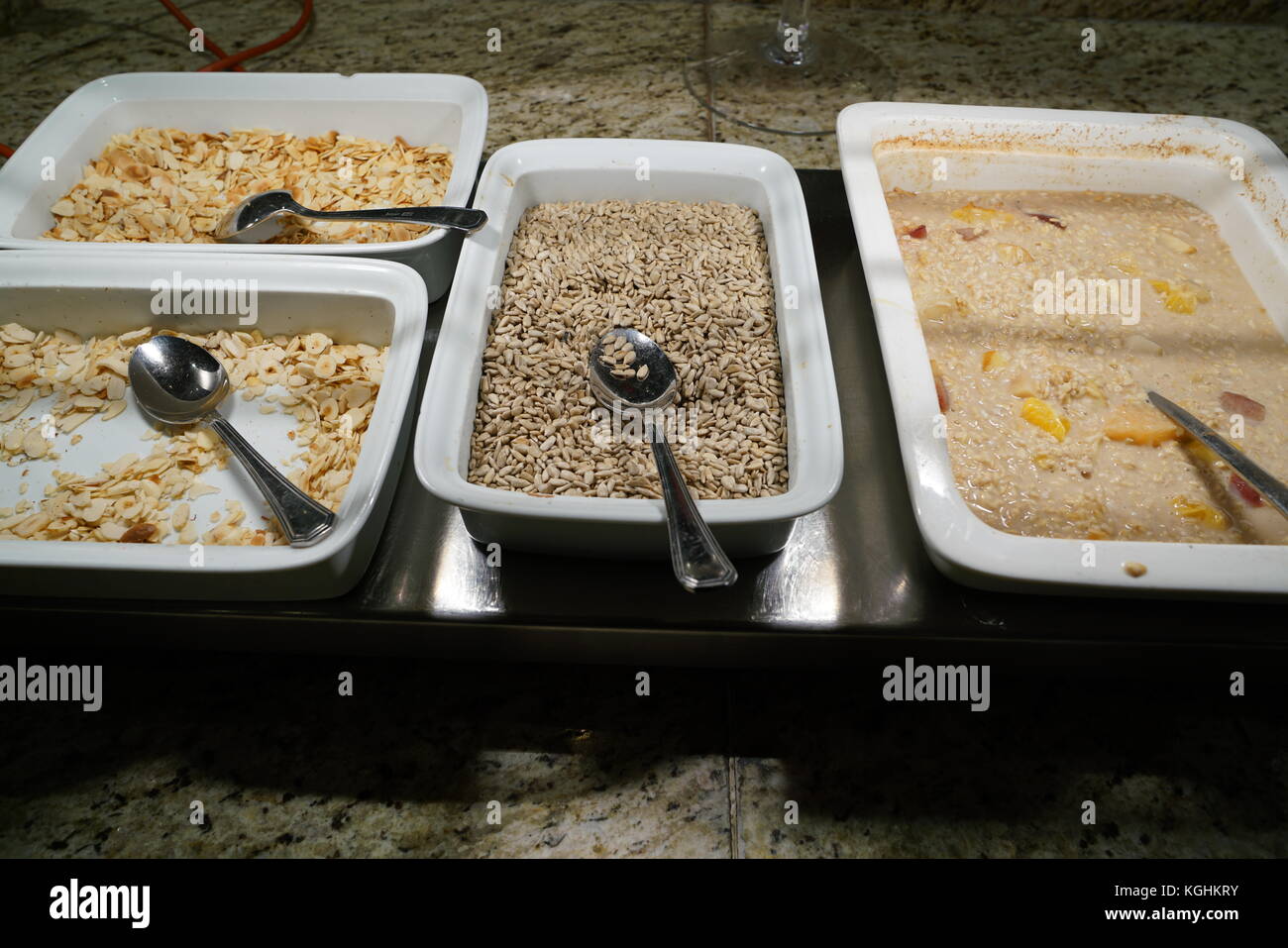 Oatmeal breakfast buffet Stock Photo Alamy