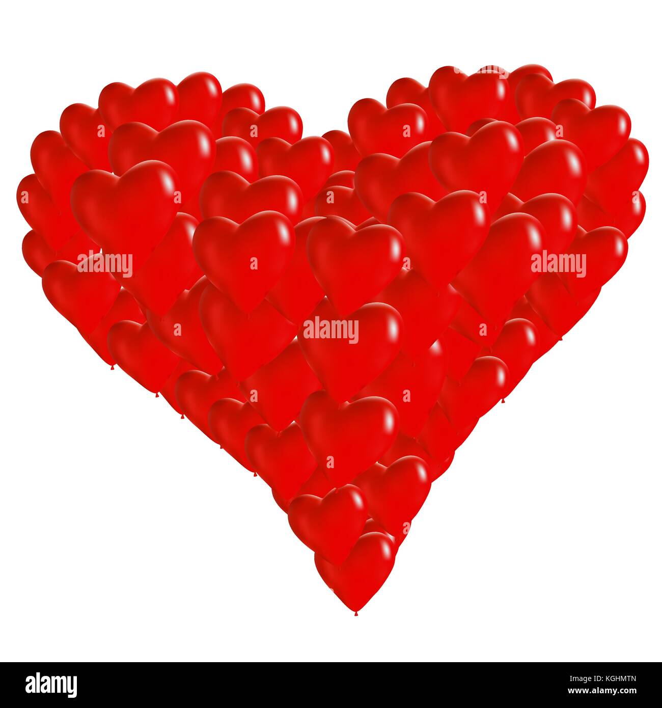 Vector Red balloons in the form of Valentines heart, illustration Stock ...