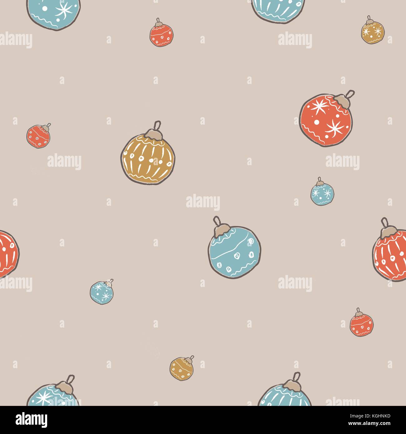 Winter Seamless Pattern with festive ornaments on subtle background. Great For swatches, fabric, wrapping/gift paper, wall art design, etc. Vector Ill Stock Vector