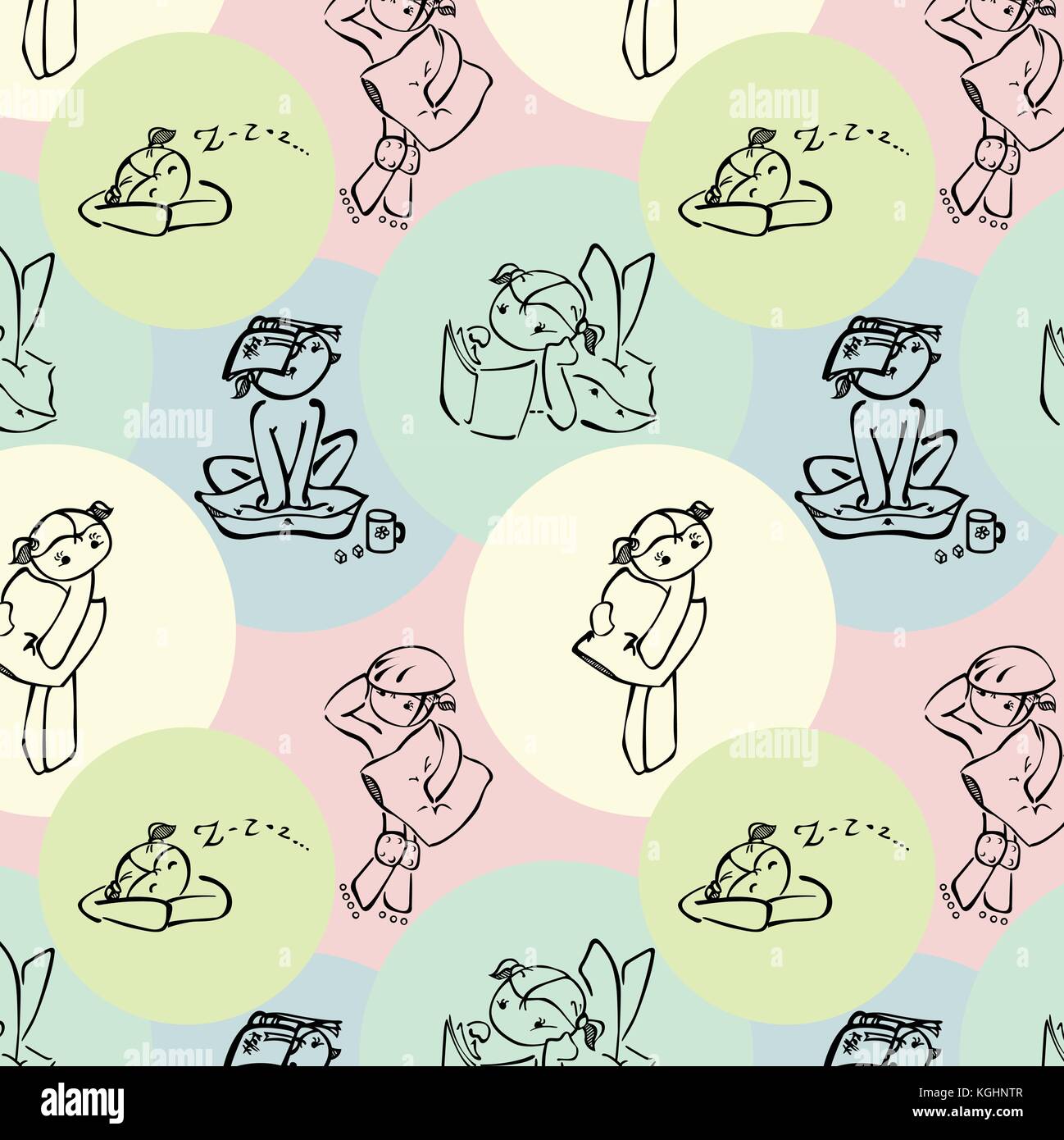 doodles seamless and colorful pattern for kids Stock Vector Image & Art ...