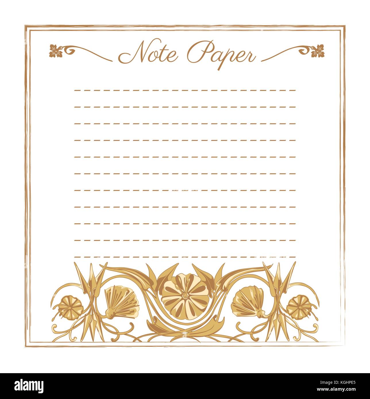 Vector illustration of scrapbooking template for note paper with flower ...