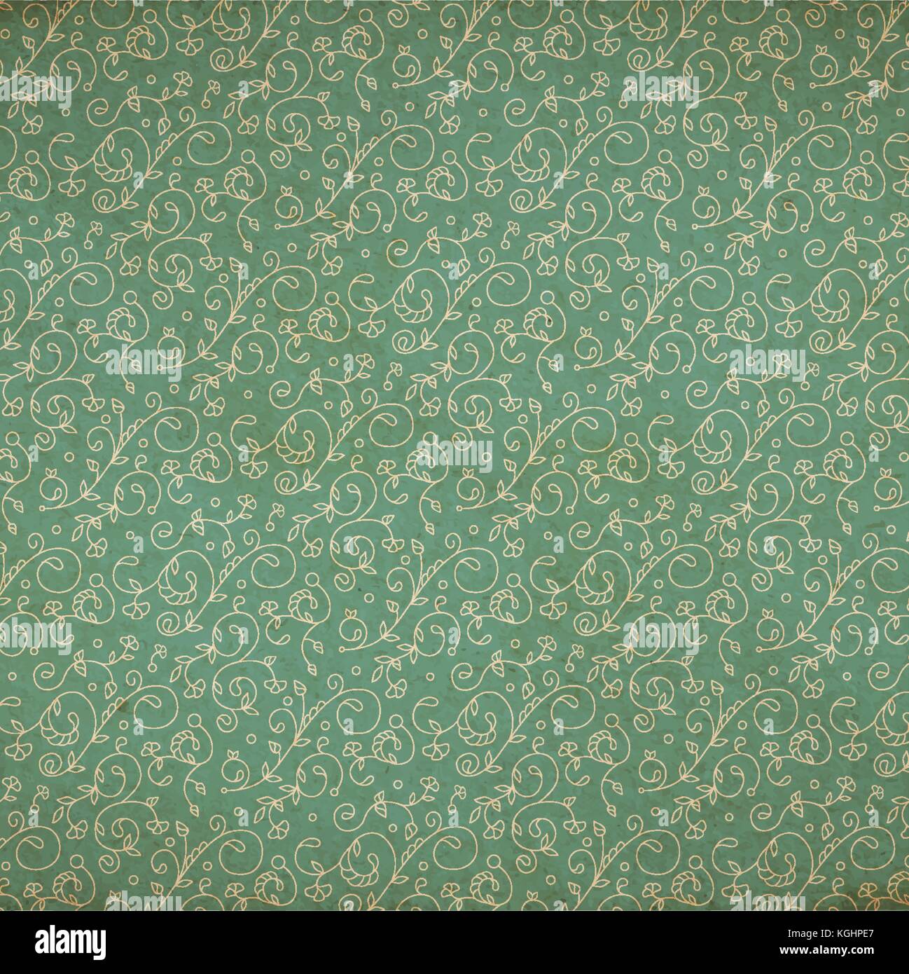 Vecotr vintage floral background in victorian old style with stans and ...