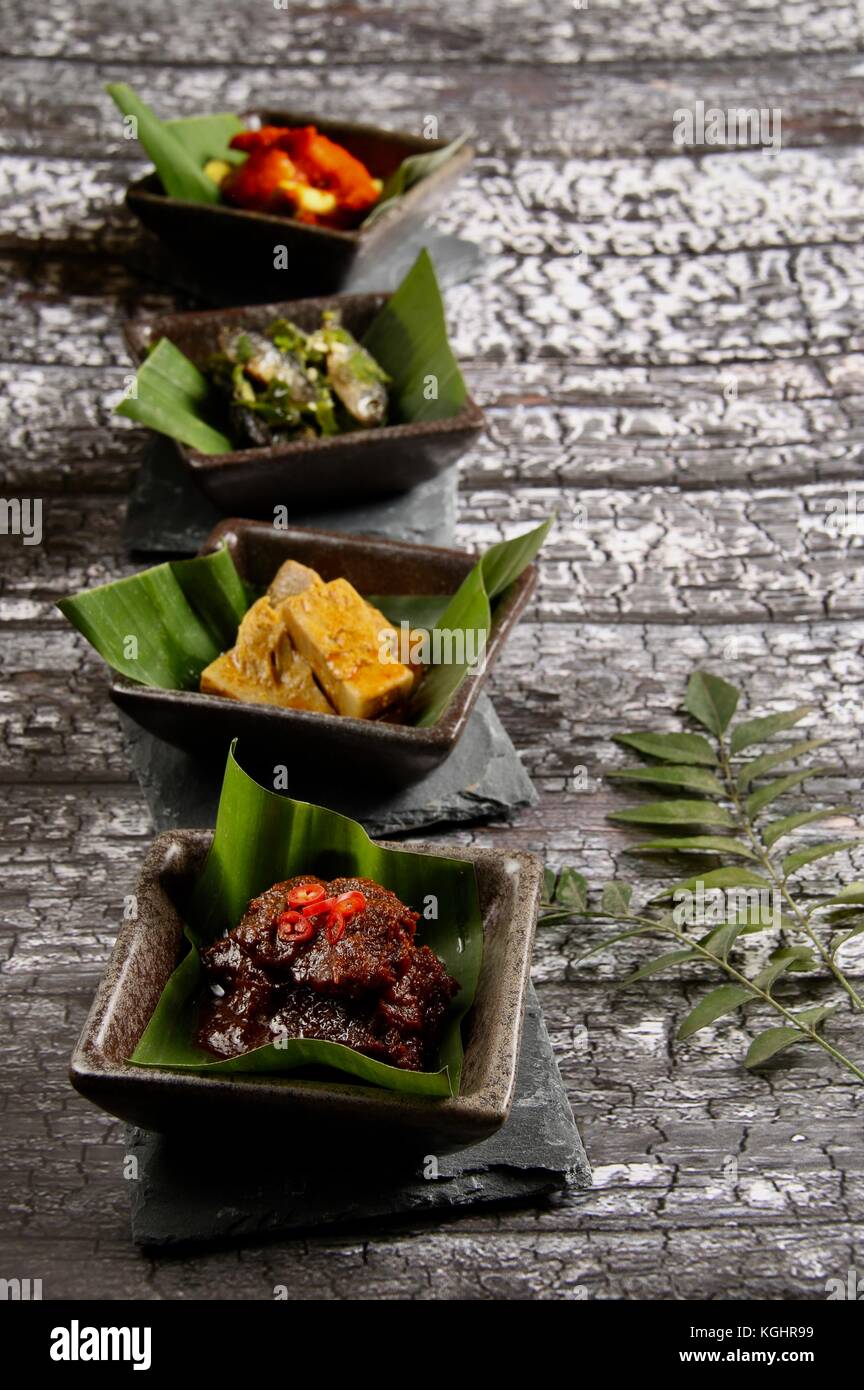 Padang Food Sampler Stock Photo