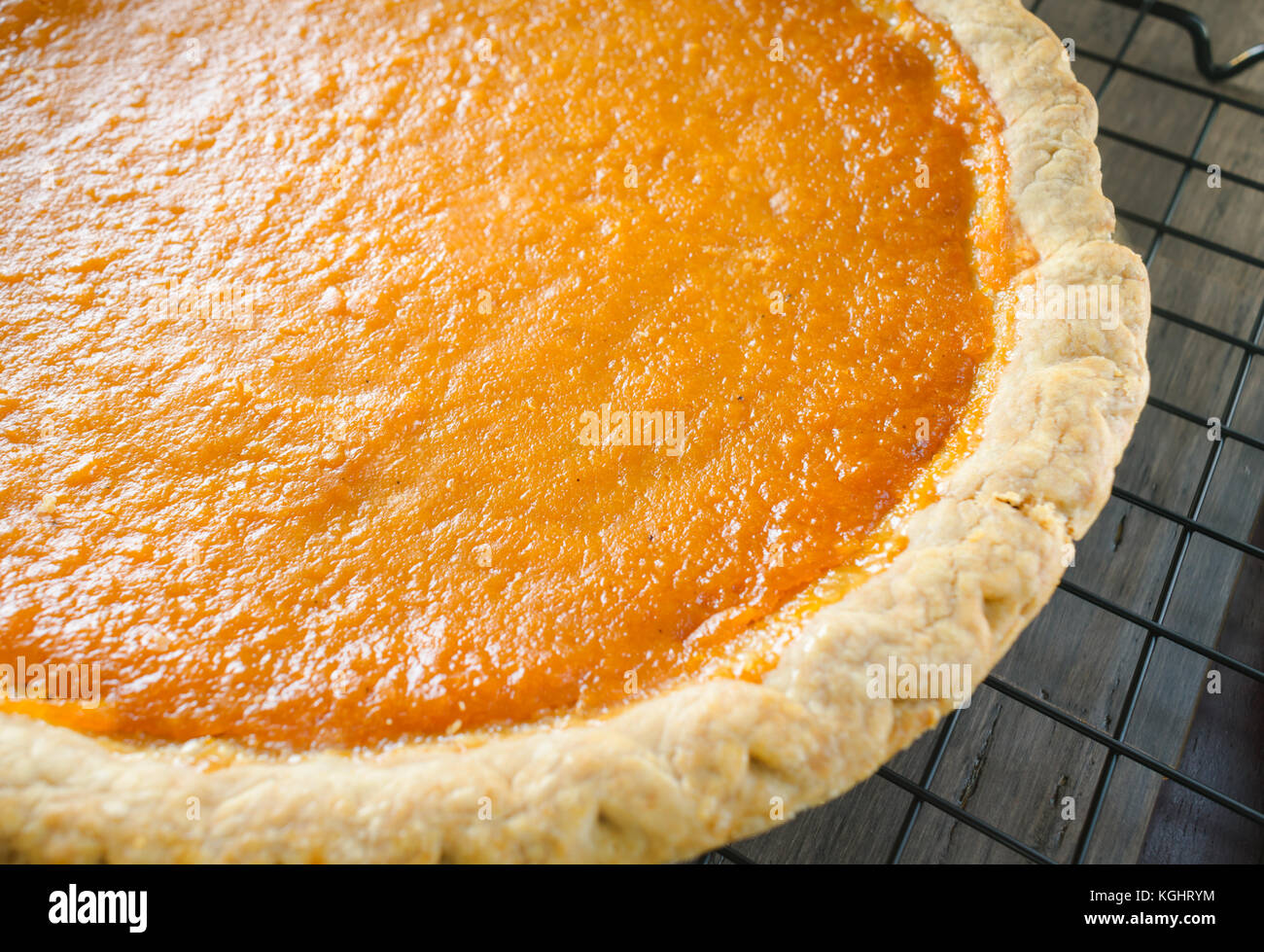 Sweet Potato Pie; Thanksgiving Food; Holiday Dessert Background Stock Photo