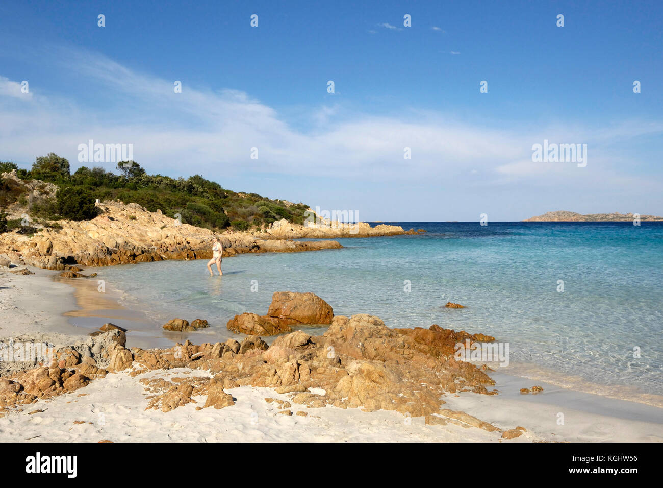 view on the spiaggia del Principe beach, Romazzino, Sardinia, Italy Stock Photo