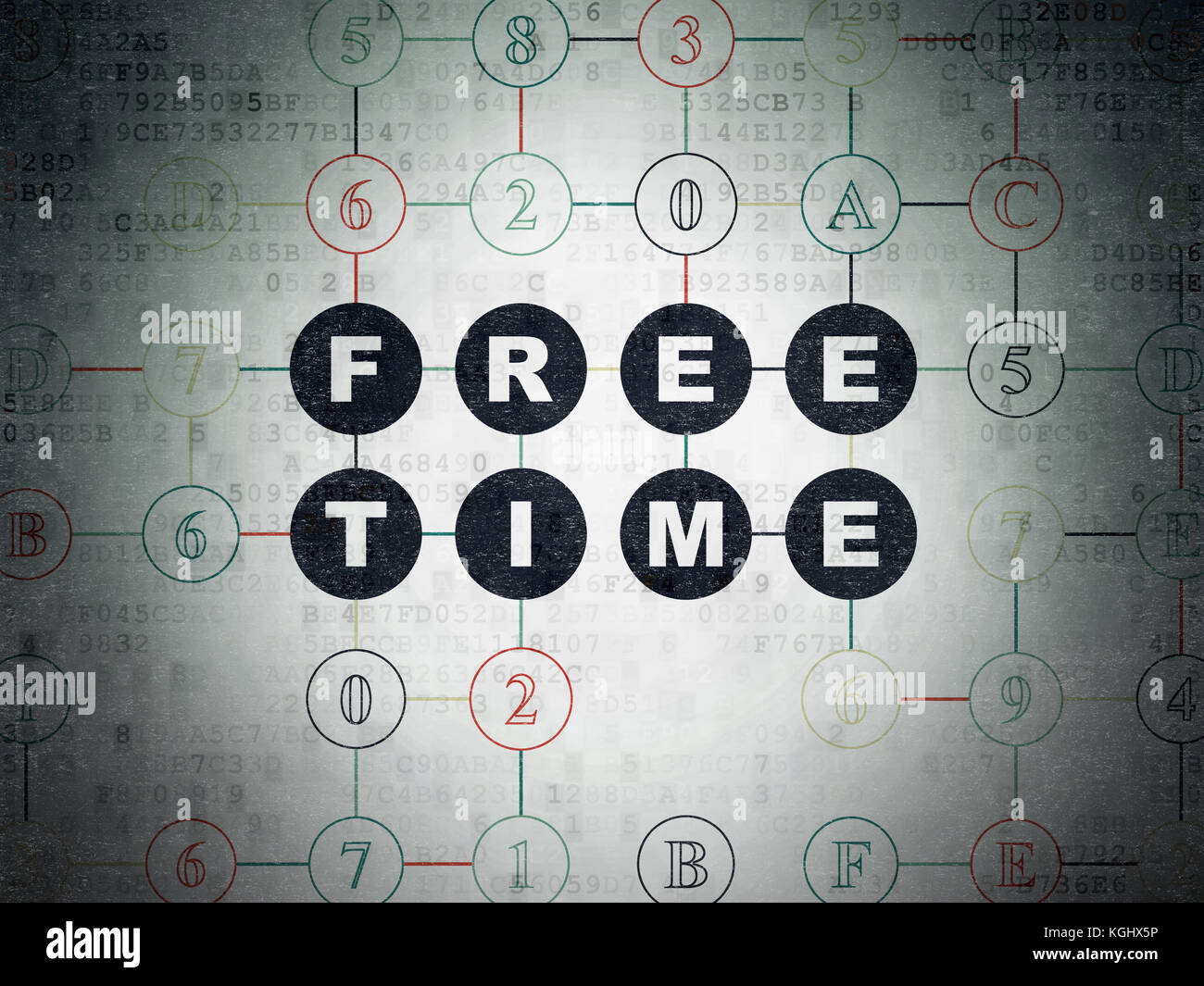 Timeline concept Free Time on Digital Data Paper