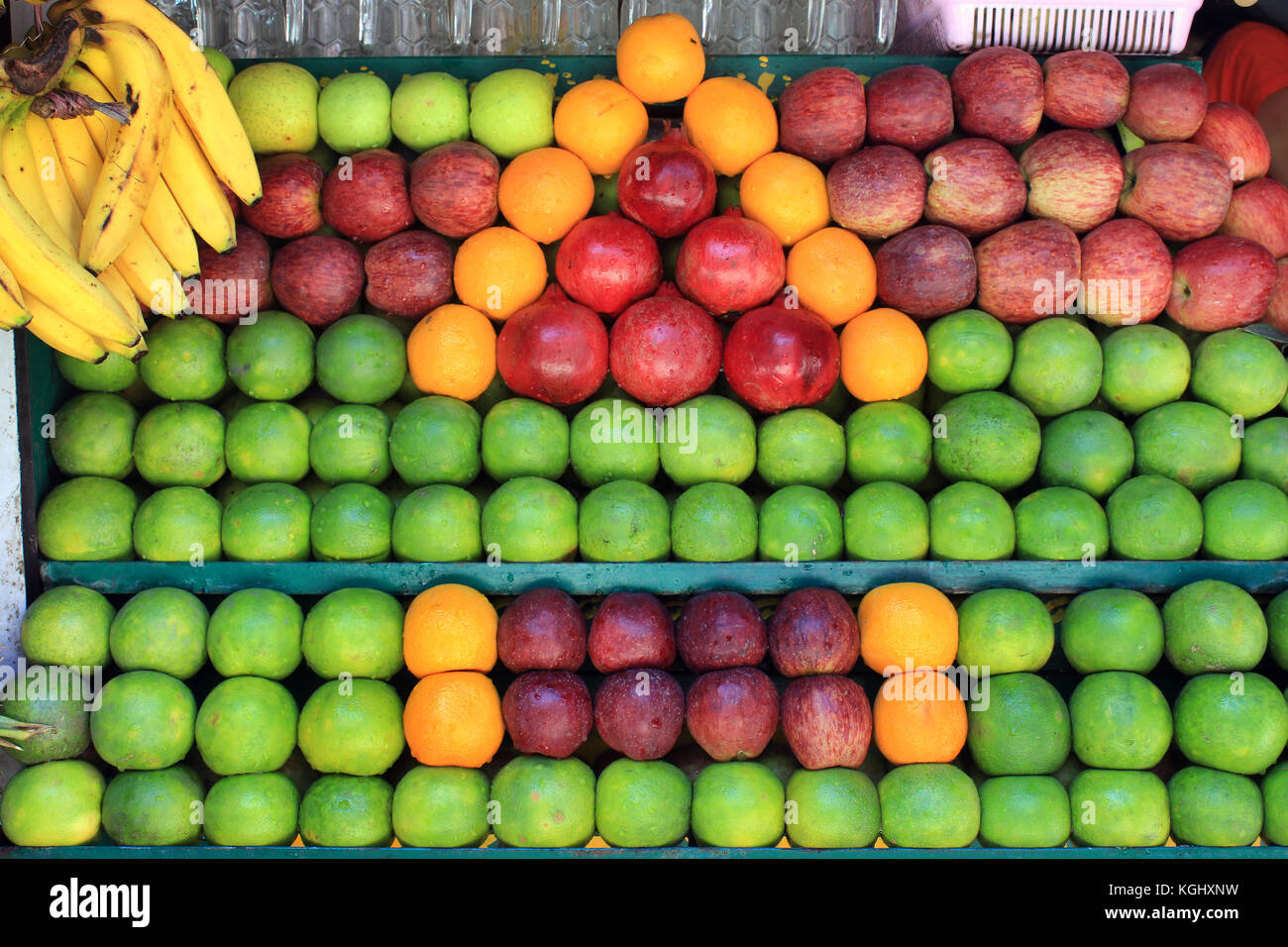 Fresh fruits in the market. Colorful different fruits displayed in the market Stock Photo Alamy