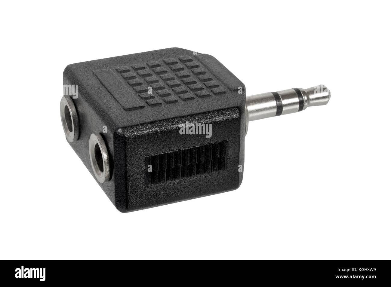 Audio jack splitter isolated on white background Stock Photo Alamy