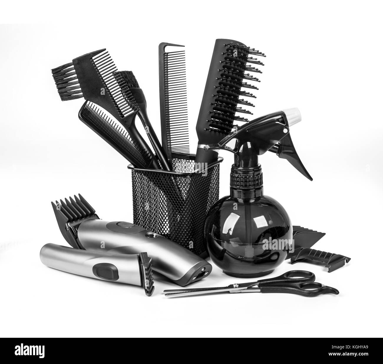 Hairdressing Tools On White Background Stock Photo 165122449 Alamy