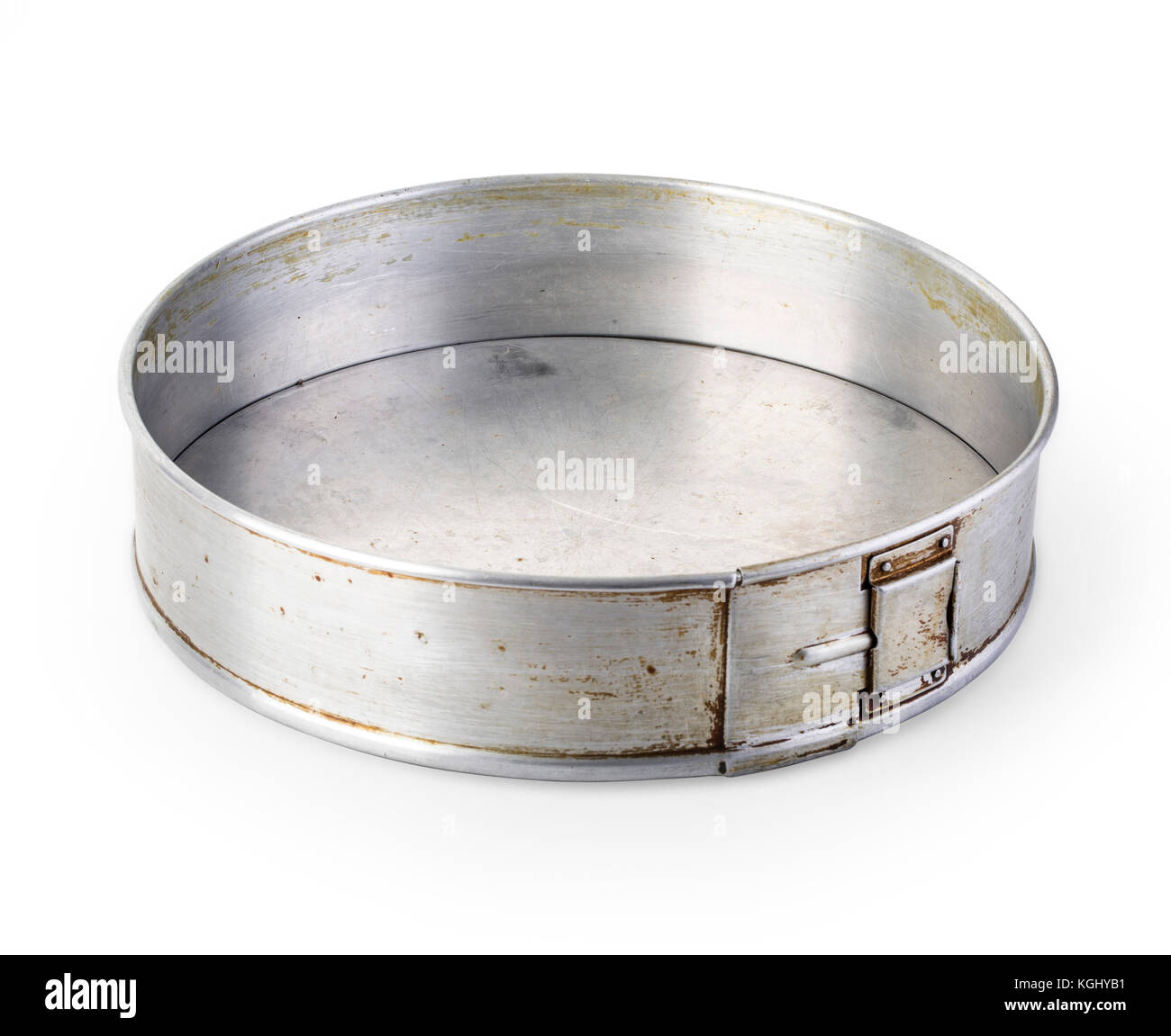 Old fluted tube baking pans isolated on white with clipping path Old