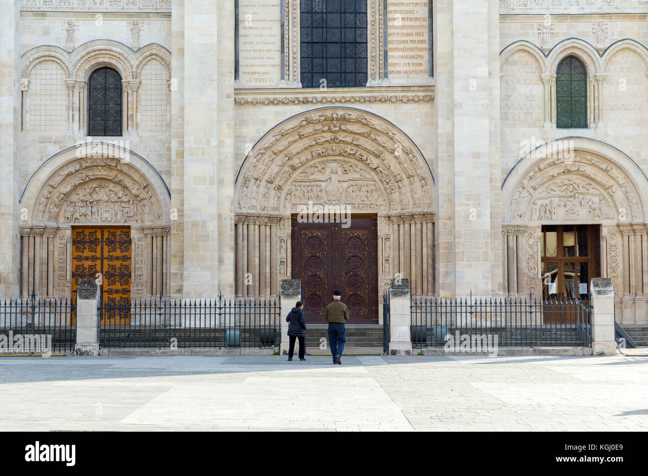 View of Basilica of Saint Denis (Basilique Saint-Denis) Paris France. Stock Photo